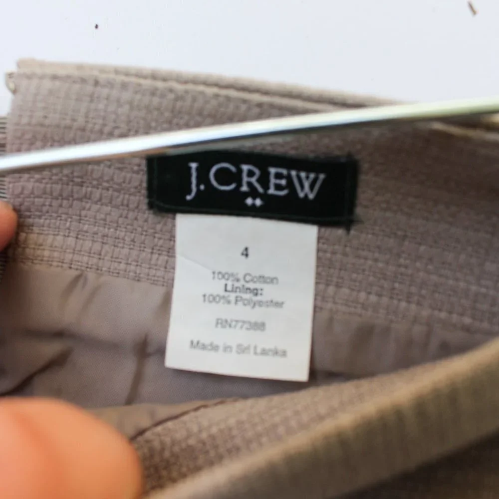 J. Crew Khaki Textured Mini Skirt Champagne 4‎ EUC